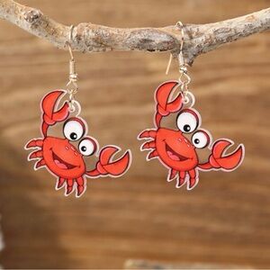 Cute Red Crab Earrings